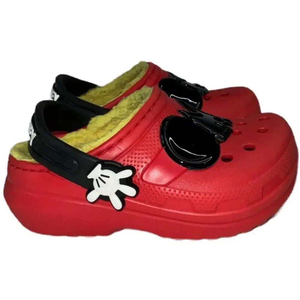 Crocs Kids' Classic Lined Disney Minnie, Mickey Mouse Shoes Size C6